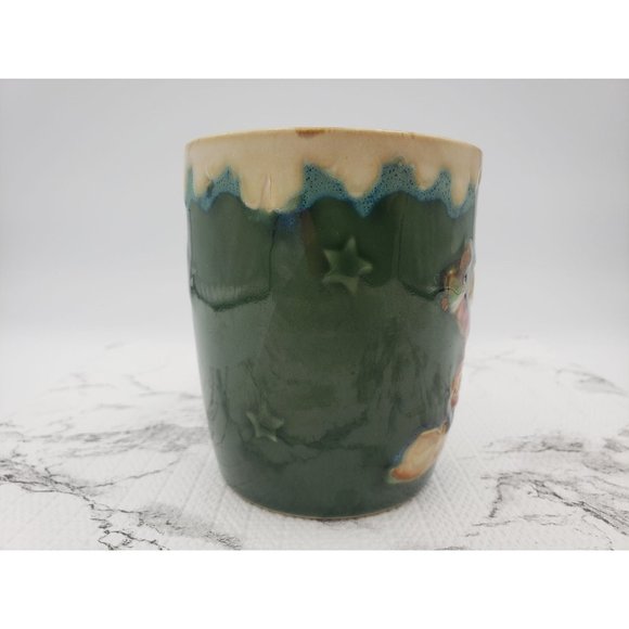 Rustic Lodge Christmas Santa Clause Stoneware Coffee Mug - Picture 2 of 5